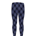 Blue Black And Yellow Plaid Print Men's Leggings