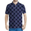 Blue Black And Yellow Plaid Print Men's Polo Shirt