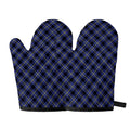 Blue Black And Yellow Plaid Print Oven Mitts