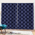 Blue Black And Yellow Plaid Print Pencil Pleat Curtains