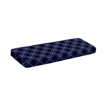 Blue Black And Yellow Plaid Print Piano Keyboard Cover