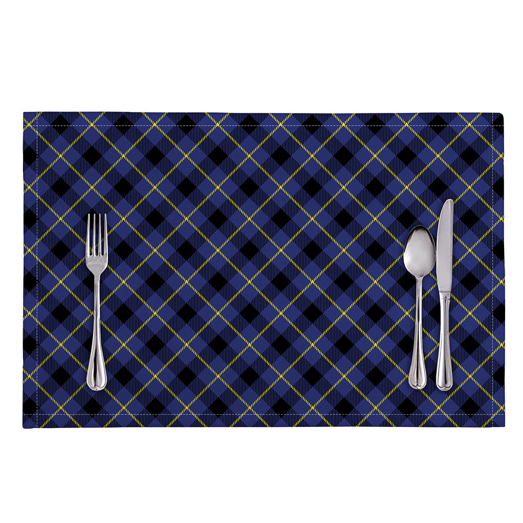 Blue Black And Yellow Plaid Print Placemat
