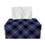 Blue Black And Yellow Plaid Print Rectangle Tissue Box Cover