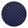 Blue Black And Yellow Plaid Print Round Blanket