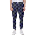 Blue Black And Yellow Plaid Print Joggers