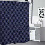 Blue Black And Yellow Plaid Print Shower Curtain