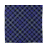 Blue Black And Yellow Plaid Print Silk Bandana