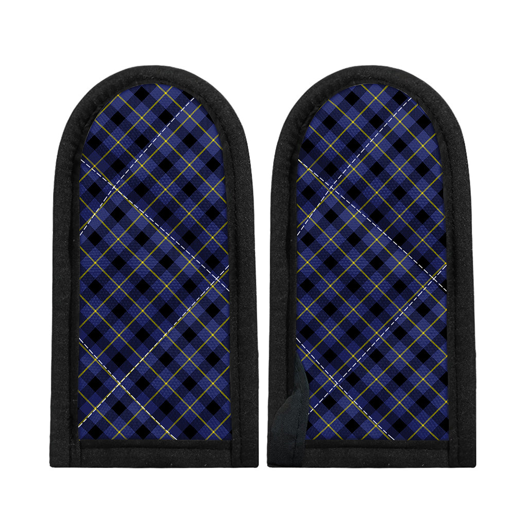 Blue Black And Yellow Plaid Print Skillet Handle Cover