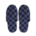 Blue Black And Yellow Plaid Print Slippers