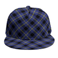 Blue Black And Yellow Plaid Print Snapback Cap