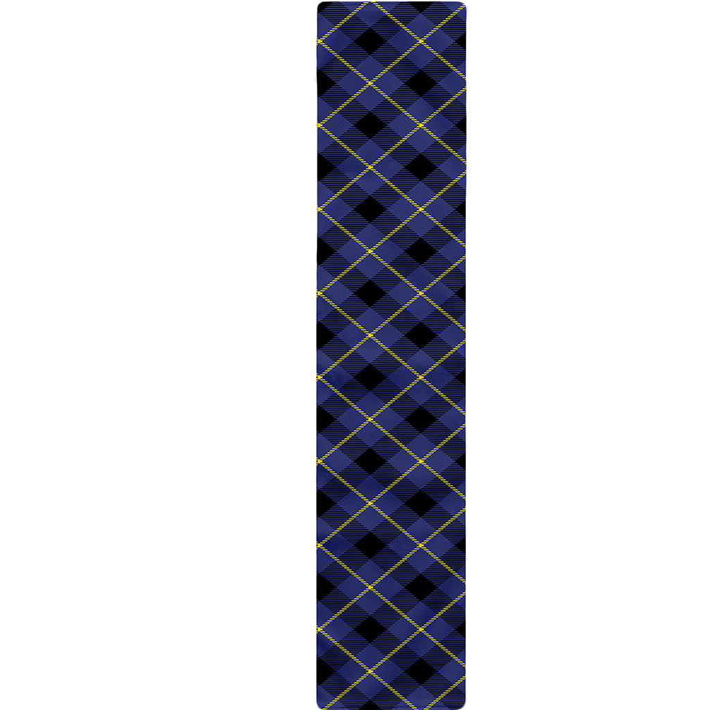 Blue Black And Yellow Plaid Print Table Runner