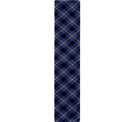 Blue Black And Yellow Plaid Print Table Runner