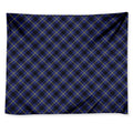Blue Black And Yellow Plaid Print Tapestry