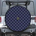 Blue Black And Yellow Plaid Print Tire Cover With Camera Hole