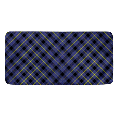 Blue Black And Yellow Plaid Print Towel