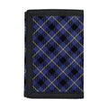 Blue Black And Yellow Plaid Print Trifold Wallet