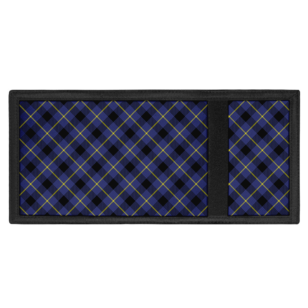 Blue Black And Yellow Plaid Print Trifold Wallet