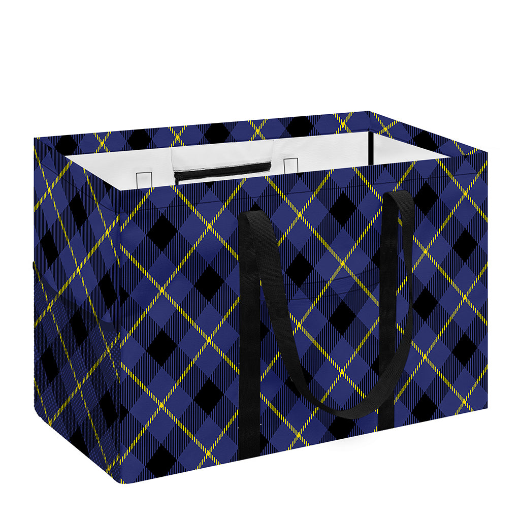 Blue Black And Yellow Plaid Print Utility Tote Bag