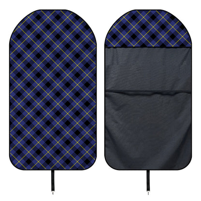 Blue Black And Yellow Plaid Print Waterproof Car Seat Cover