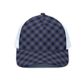 Blue Black And Yellow Plaid Print White Mesh Trucker Hat