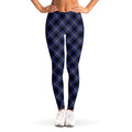 Blue Black And Yellow Plaid Print Women's Leggings