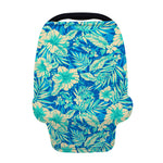 Blue Blossom Tropical Pattern Print Baby Seat Cover