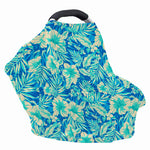 Blue Blossom Tropical Pattern Print Baby Seat Cover