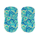 Blue Blossom Tropical Pattern Print Bar Stool Covers