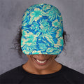 Blue Blossom Tropical Pattern Print Baseball Cap