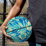 Blue Blossom Tropical Pattern Print Basketball