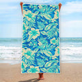 Blue Blossom Tropical Pattern Print Beach Towel