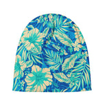 Blue Blossom Tropical Pattern Print Beanie