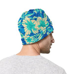 Blue Blossom Tropical Pattern Print Beanie