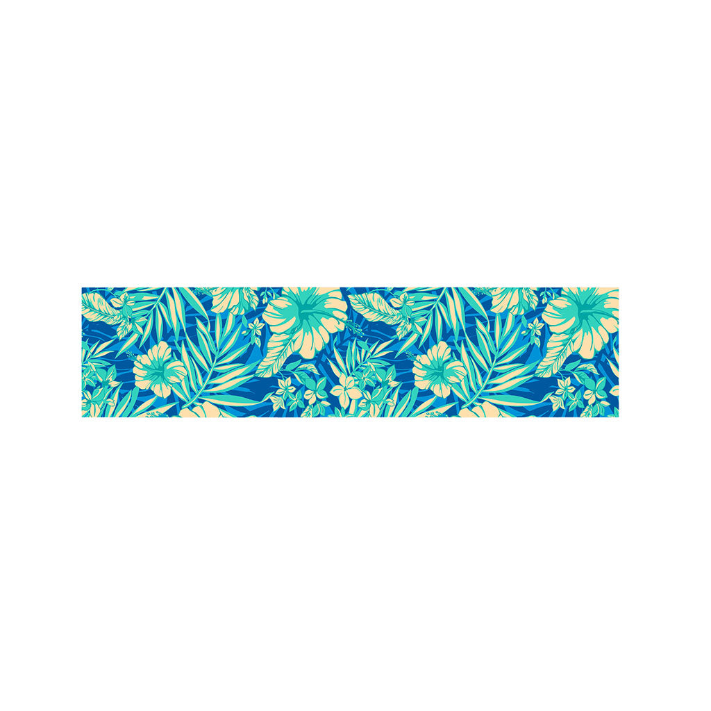 Blue Blossom Tropical Pattern Print Bed Runner