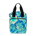 Blue Blossom Tropical Pattern Print Bible Tote Bag