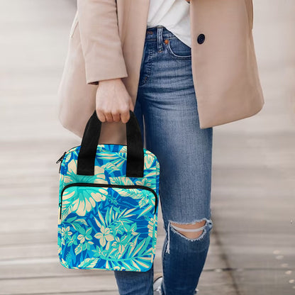 Blue Blossom Tropical Pattern Print Bible Tote Bag