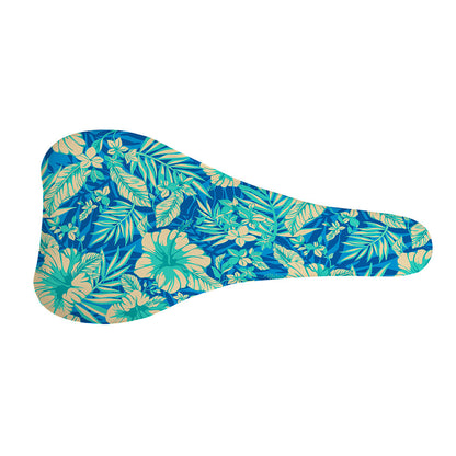 Blue Blossom Tropical Pattern Print Bicycle Seat Cover