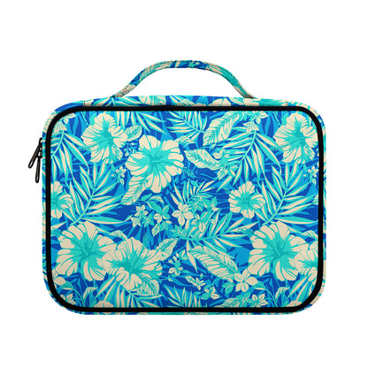 Blue Blossom Tropical Pattern Print Briefcase Bible Bag