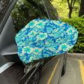Blue Blossom Tropical Pattern Print Car Side Mirror Covers
