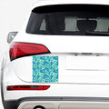 Blue Blossom Tropical Pattern Print Car Sticker