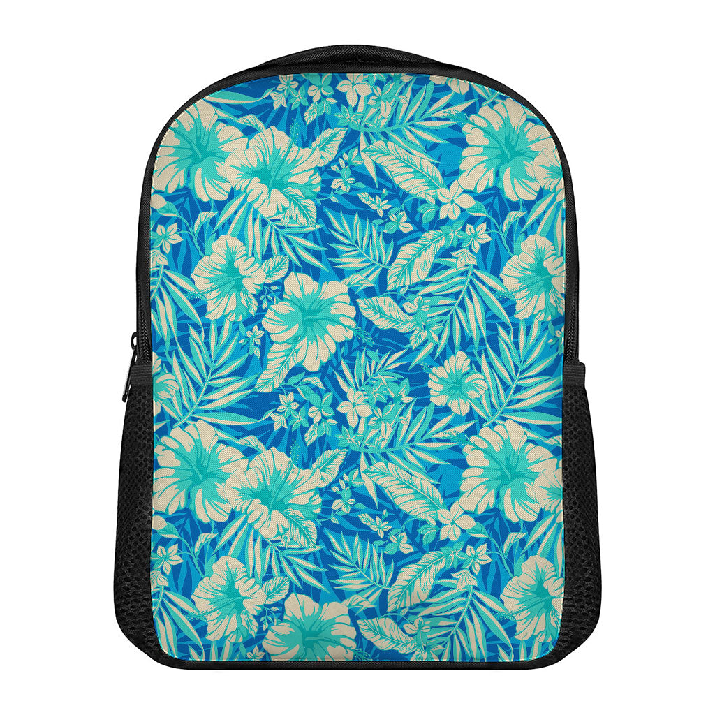 Blue Blossom Tropical Pattern Print Casual Backpack