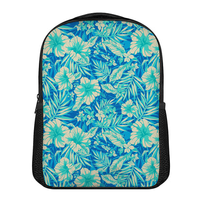Blue Blossom Tropical Pattern Print Casual Backpack