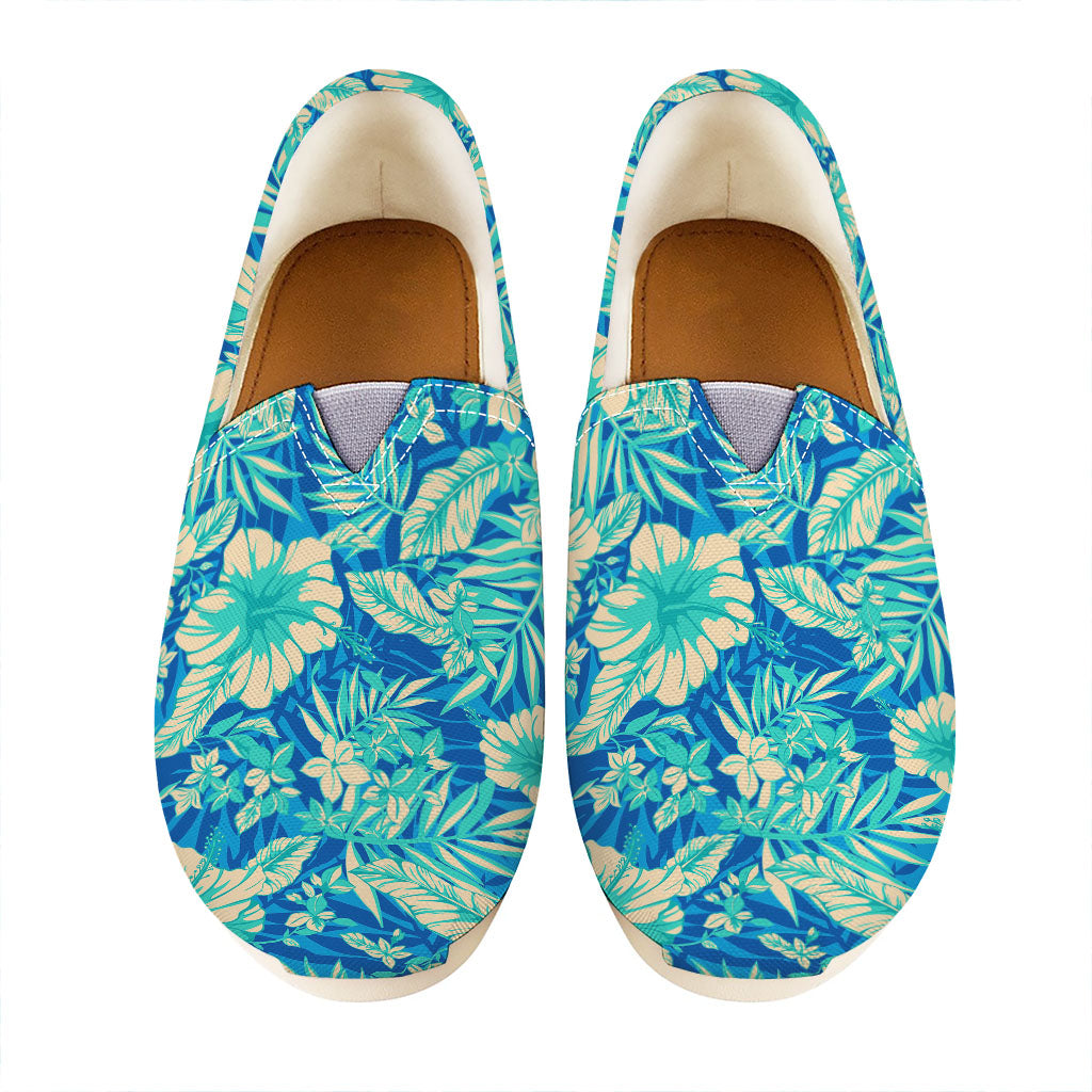 Blue Blossom Tropical Pattern Print Casual Shoes