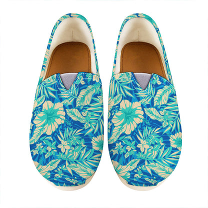 Blue Blossom Tropical Pattern Print Casual Shoes