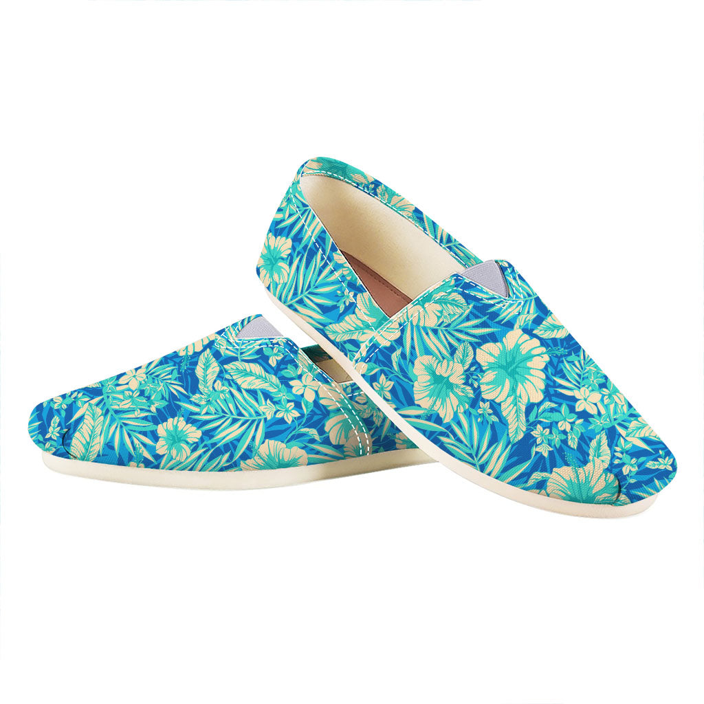 Blue Blossom Tropical Pattern Print Casual Shoes