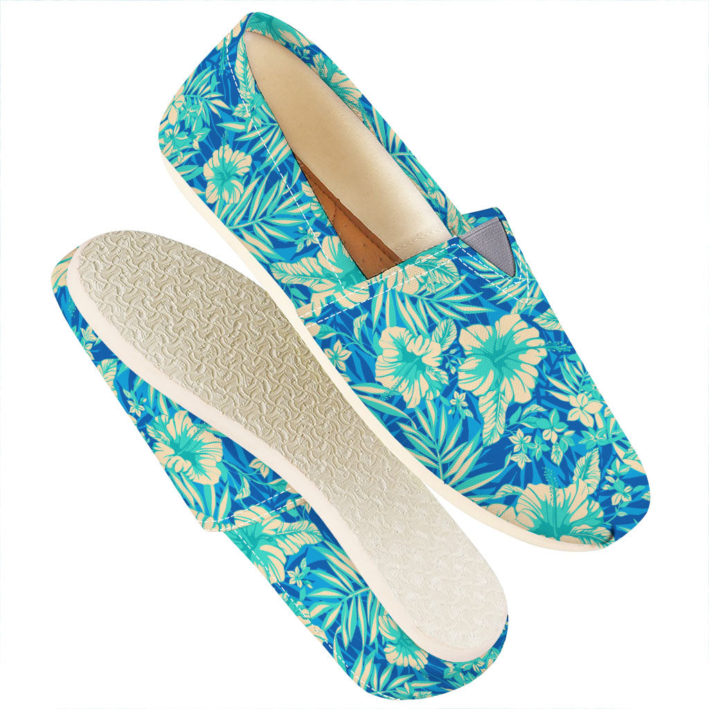 Blue Blossom Tropical Pattern Print Casual Shoes