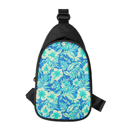 Blue Blossom Tropical Pattern Print Chest Bag