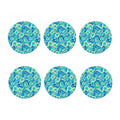 Blue Blossom Tropical Pattern Print Coaster Set