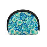 Blue Blossom Tropical Pattern Print Coin Purse