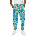 Blue Blossom Tropical Pattern Print Cotton Sweatpants